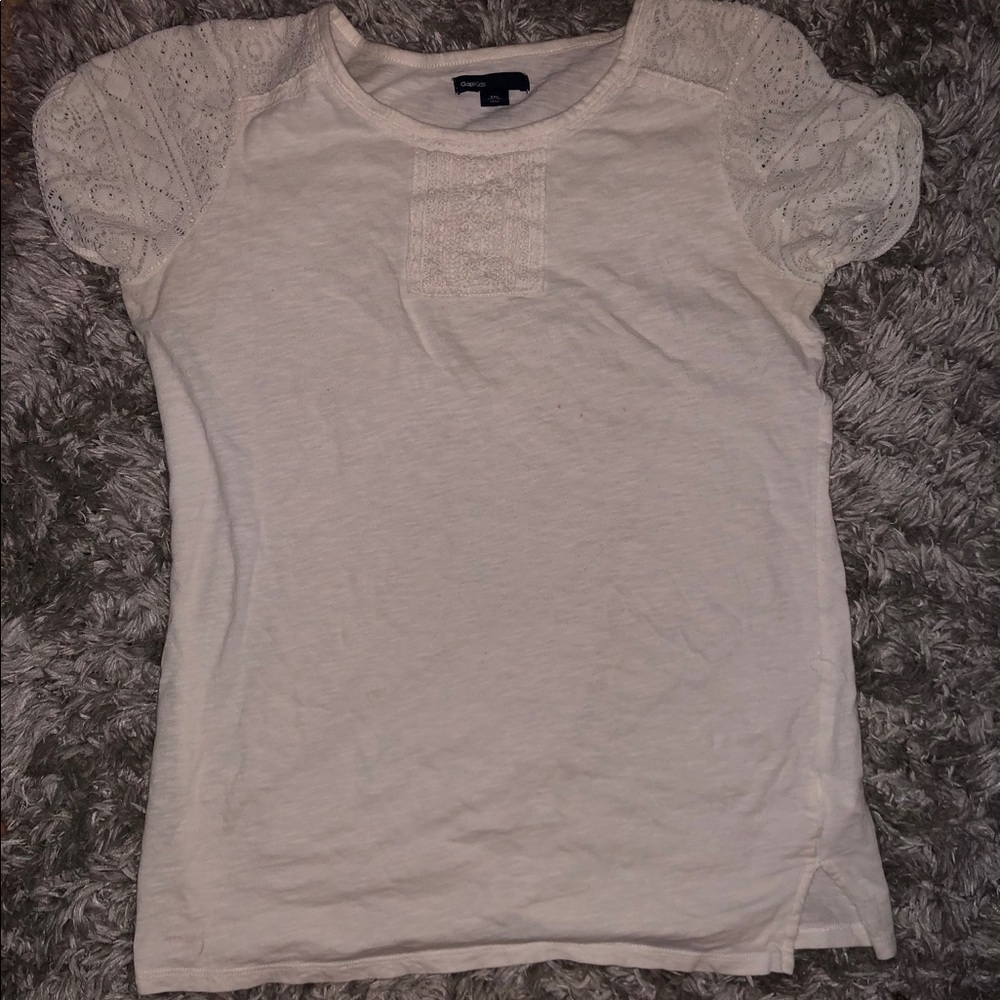 Gap Kids White Embroidered Detail Shirt XXL 14-16